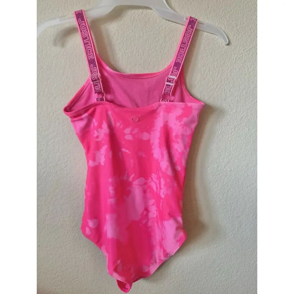 Lot Of 2 Justice Mermaid Logo Adjustable Straps One Piece Swimsuit Size 10